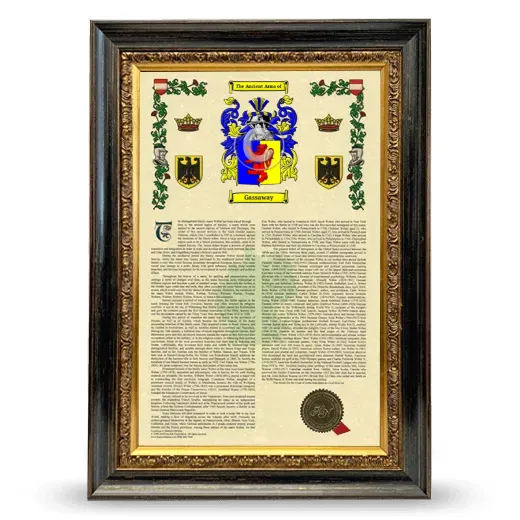 Gassaway Armorial History Framed - Heirloom