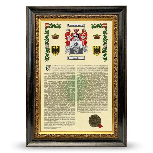 Gassin Armorial History Framed - Heirloom