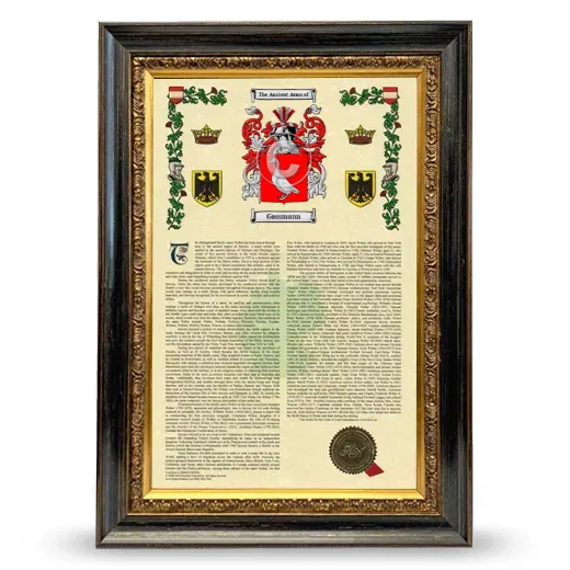 Gassmann Armorial History Framed - Heirloom