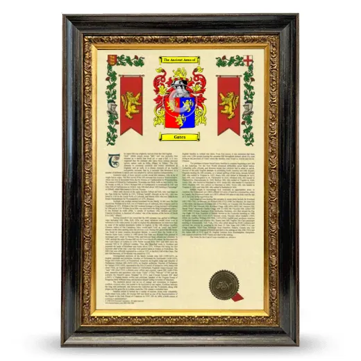 Gates Armorial History Framed - Heirloom