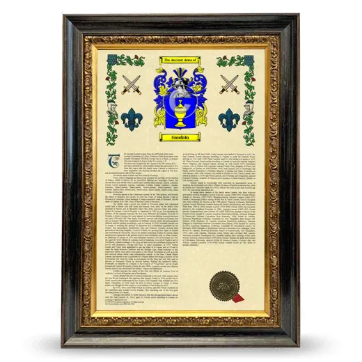 Gaudain Armorial History Framed - Heirloom
