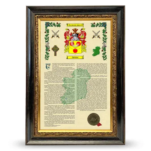 Gavane Armorial History Framed - Heirloom