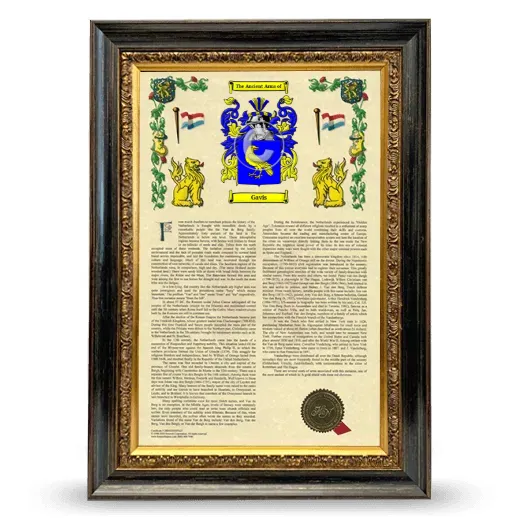 Gavis Armorial History Framed - Heirloom
