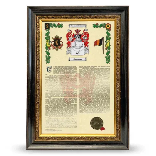 Gaymans Armorial History Framed - Heirloom