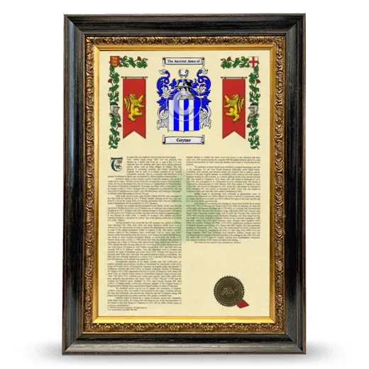 Gayme Armorial History Framed - Heirloom