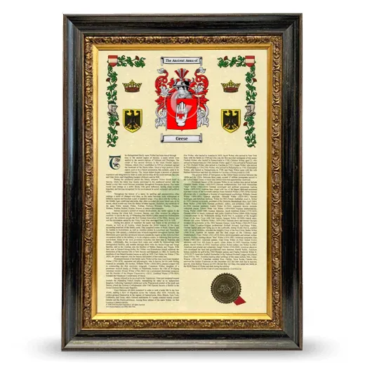 Geese Armorial History Framed - Heirloom