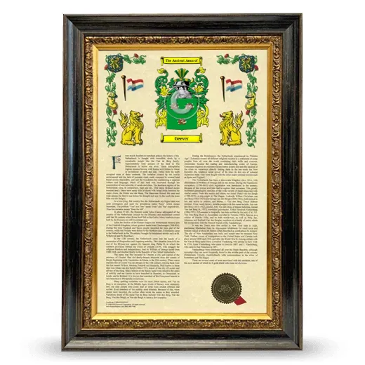 Geever Armorial History Framed - Heirloom