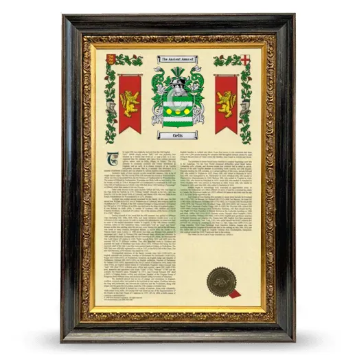 Gelis Armorial History Framed - Heirloom
