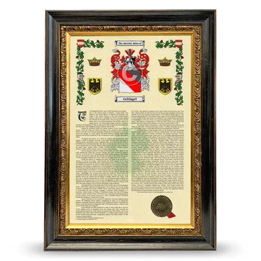 Geltingel Armorial History Framed - Heirloom