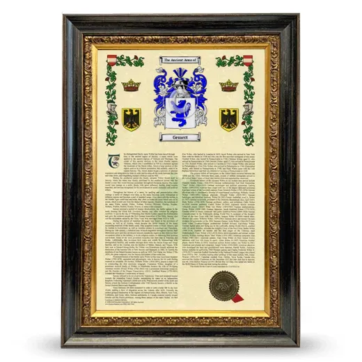 Gemert Armorial History Framed - Heirloom