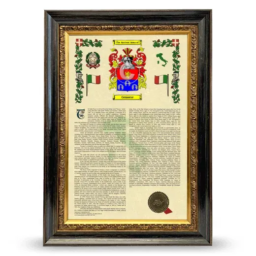 Genoese Armorial History Framed - Heirloom