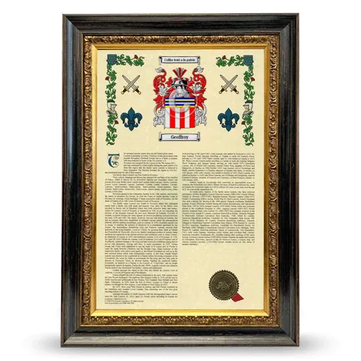 Geoffroy Armorial History Framed - Heirloom