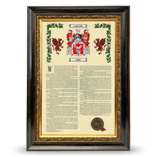 Gepp Armorial History Framed - Heirloom