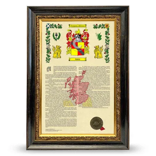 Geres Armorial History Framed - Heirloom