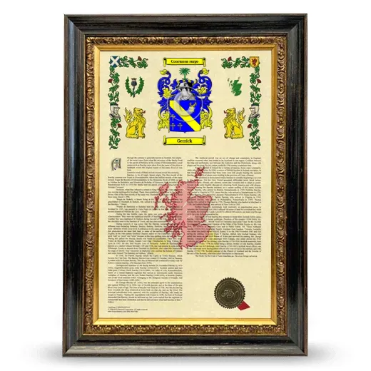 Gerrick Armorial History Framed - Heirloom