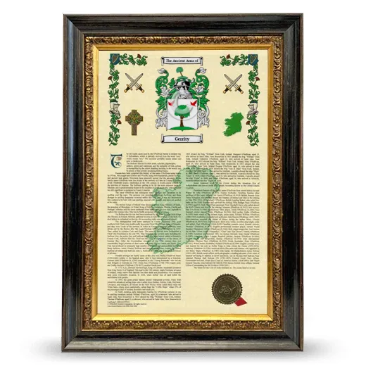 Gerrity Armorial History Framed - Heirloom