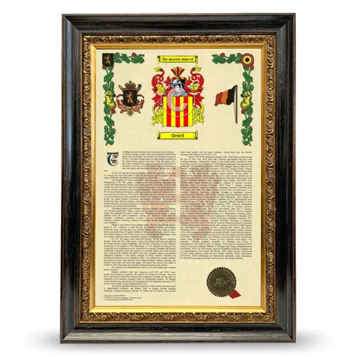 Gestel Armorial History Framed - Heirloom