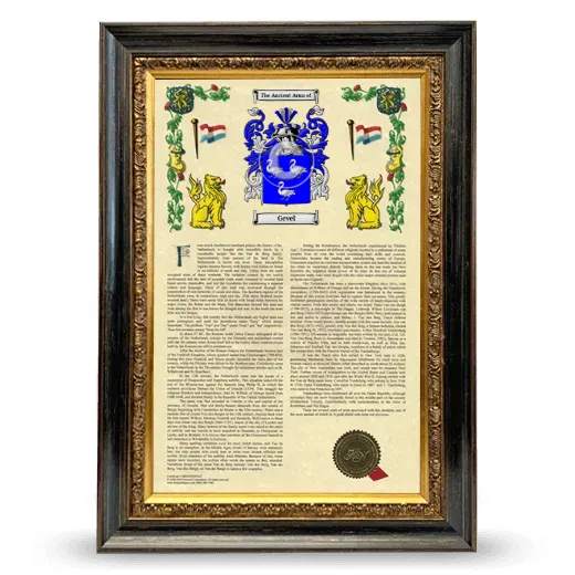 Gevel Armorial History Framed - Heirloom