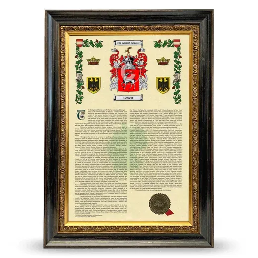 Gewert Armorial History Framed - Heirloom