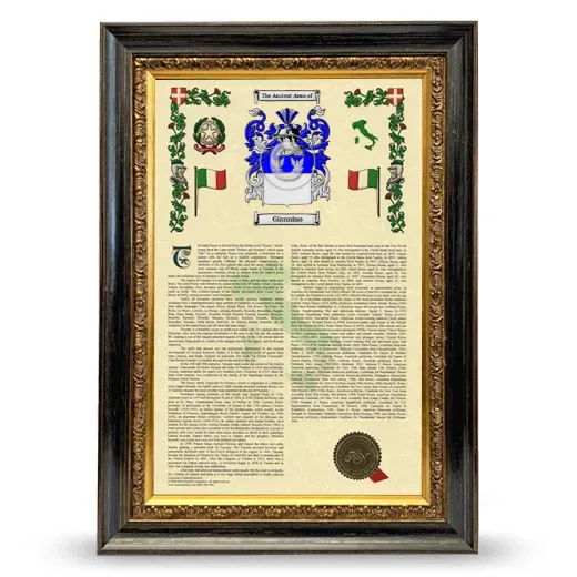 Giannino Armorial History Framed - Heirloom
