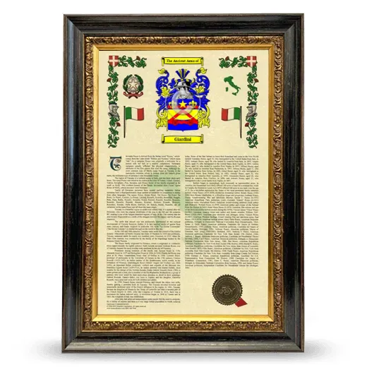 Giardini Armorial History Framed - Heirloom