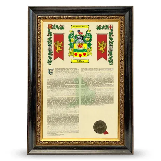 Giddion Armorial History Framed - Heirloom