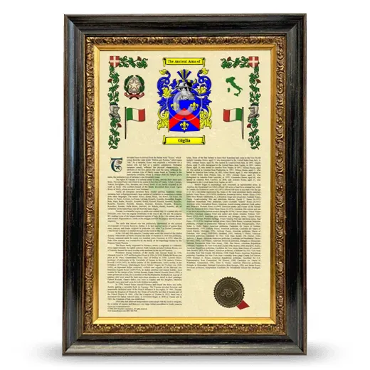 Giglia Armorial History Framed - Heirloom