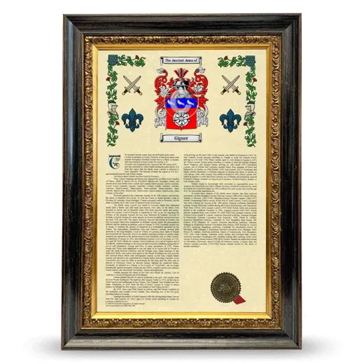 Giguer Armorial History Framed - Heirloom