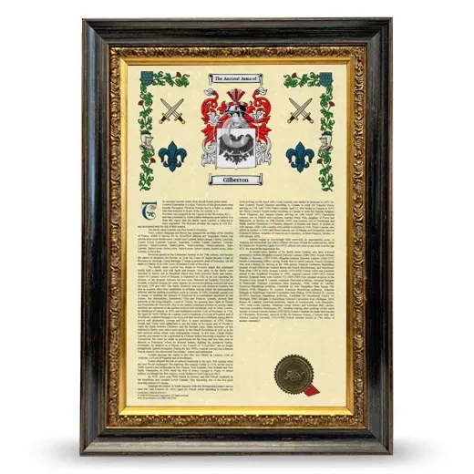 Gilberton Armorial History Framed - Heirloom