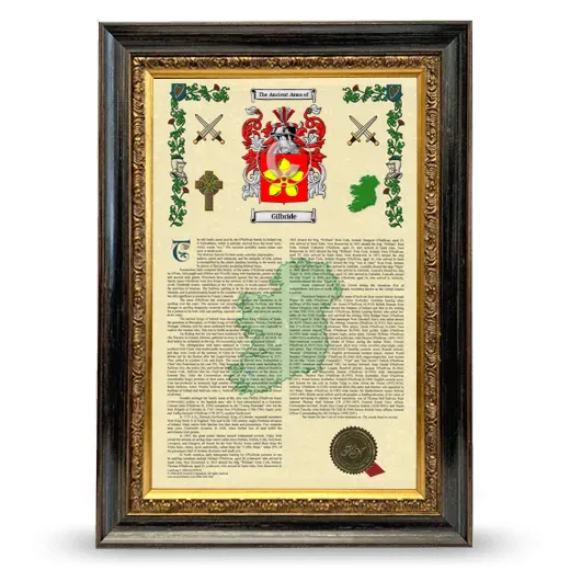 Gilbride Armorial History Framed - Heirloom