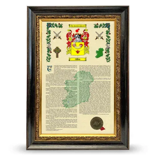 Gillen Armorial History Framed - Heirloom