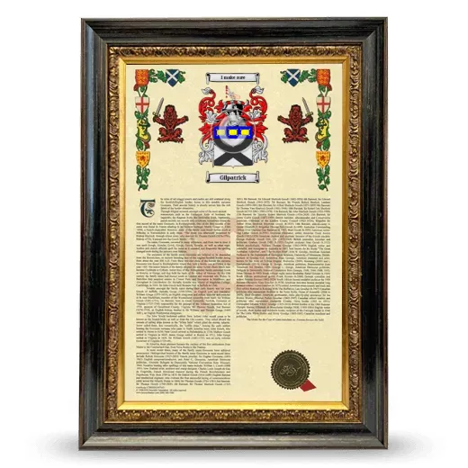 Gilpatrick Armorial History Framed - Heirloom