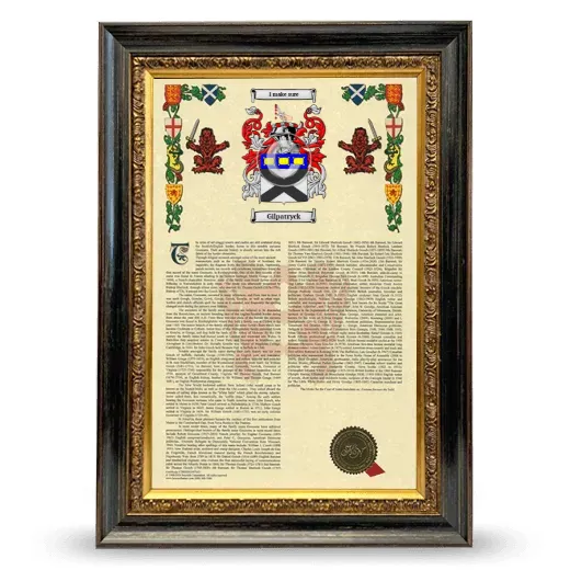 Gilpatryck Armorial History Framed - Heirloom