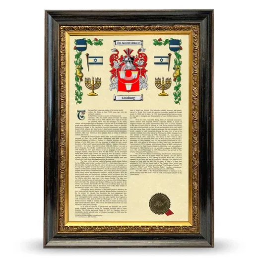 Ginsburg Armorial History Framed - Heirloom