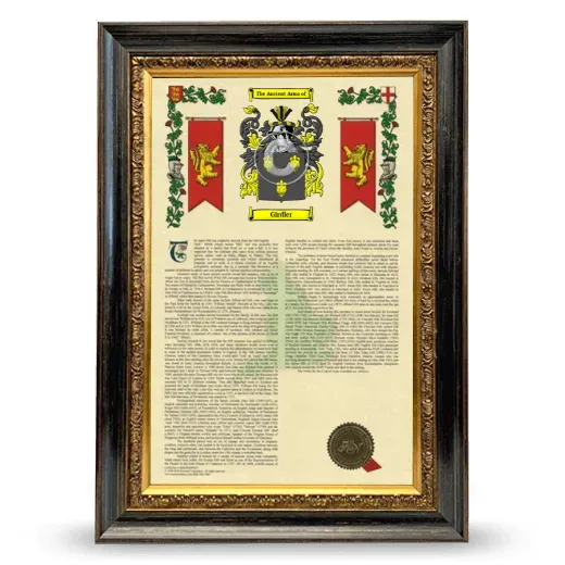 Girdler Armorial History Framed - Heirloom