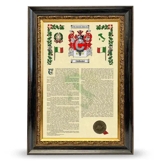 Giulianini Armorial History Framed - Heirloom