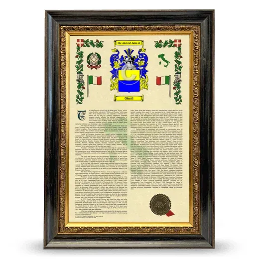 Giusti Armorial History Framed - Heirloom