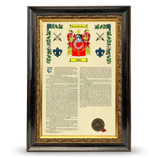 Gladue Armorial History Framed - Heirloom