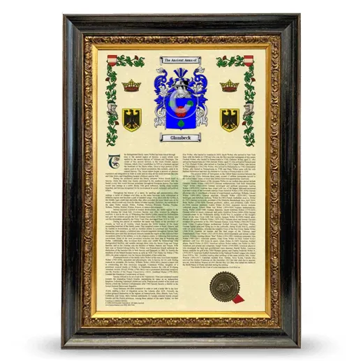 Glambeck Armorial History Framed - Heirloom