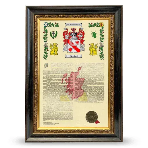 Glassford Armorial History Framed - Heirloom