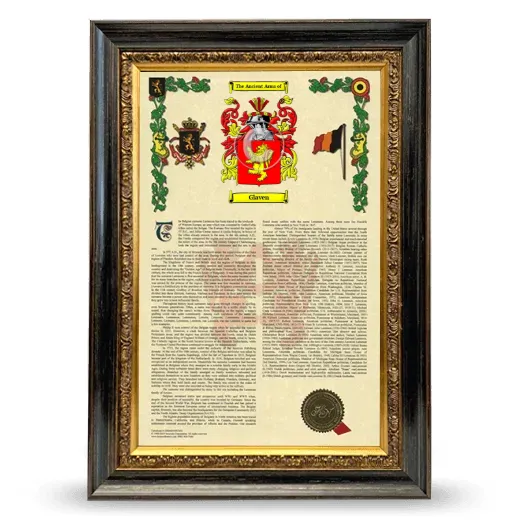 Glaven Armorial History Framed - Heirloom
