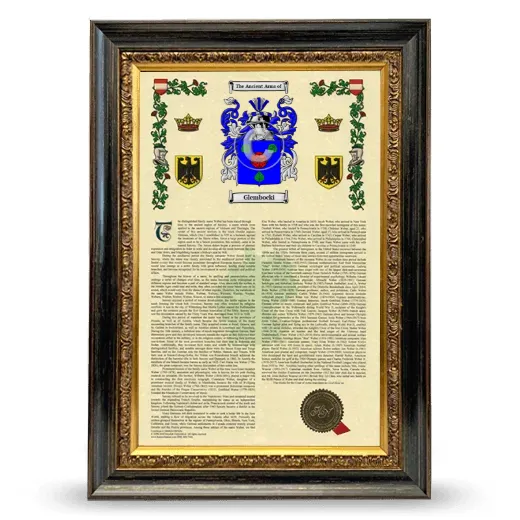 Glembocki Armorial History Framed - Heirloom
