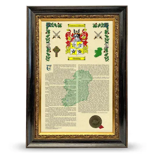 Glenning Armorial History Framed - Heirloom