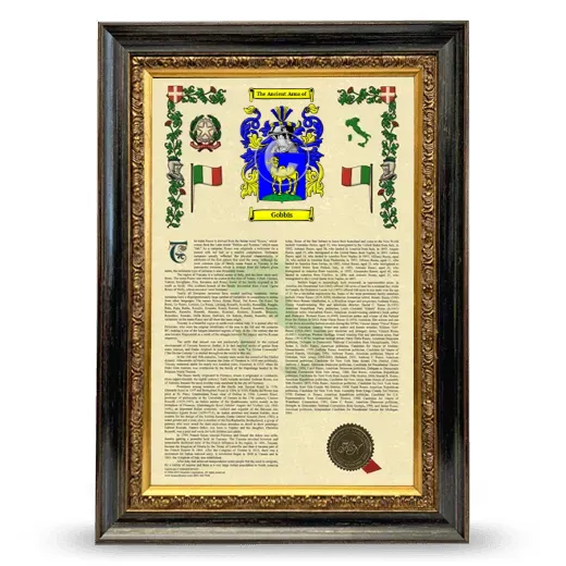 Gobbis Armorial History Framed - Heirloom