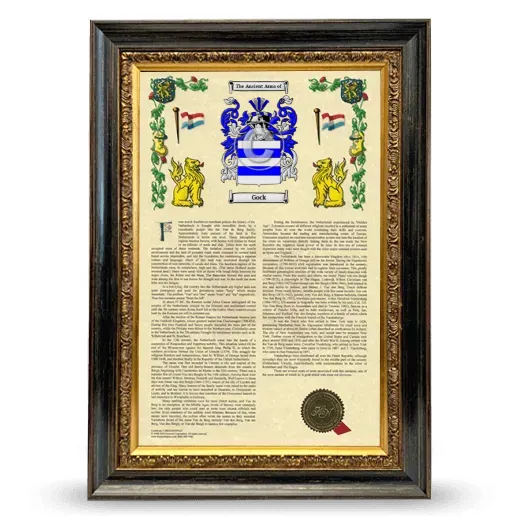 Gock Armorial History Framed - Heirloom