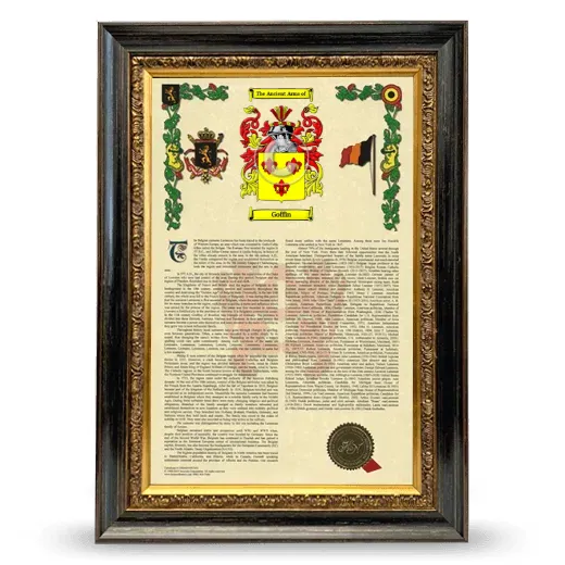 Goffin Armorial History Framed - Heirloom