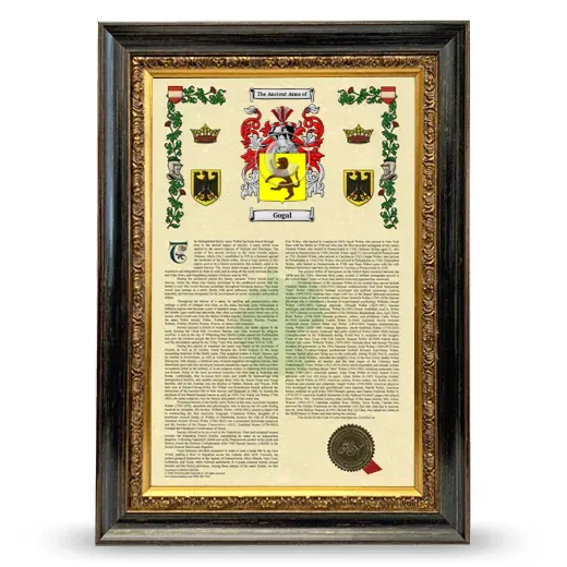 Gogal Armorial History Framed - Heirloom