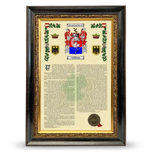 Goldbergh Armorial History Framed - Heirloom