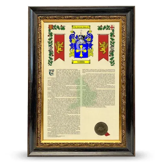 Goldsby Armorial History Framed - Heirloom