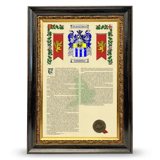 Goldsmithay Armorial History Framed - Heirloom